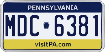 PA license plate MDC6381