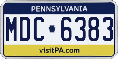 PA license plate MDC6383