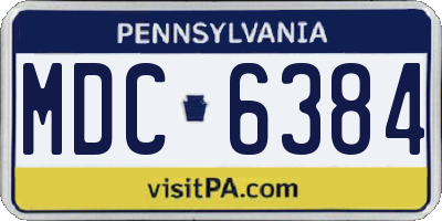PA license plate MDC6384