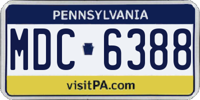 PA license plate MDC6388