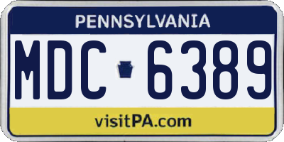PA license plate MDC6389