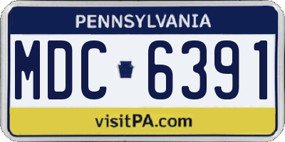PA license plate MDC6391