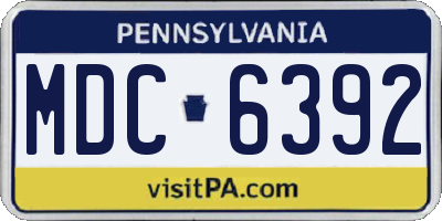 PA license plate MDC6392