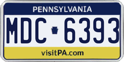 PA license plate MDC6393