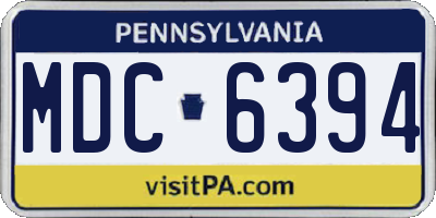 PA license plate MDC6394