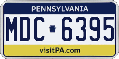 PA license plate MDC6395