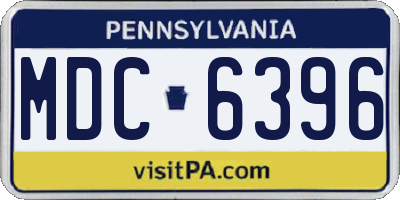PA license plate MDC6396
