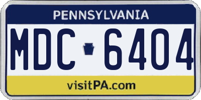 PA license plate MDC6404