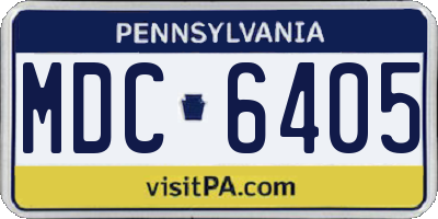 PA license plate MDC6405
