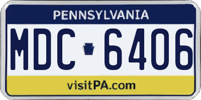 PA license plate MDC6406