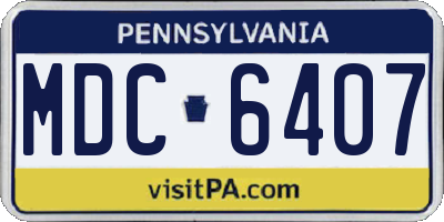 PA license plate MDC6407