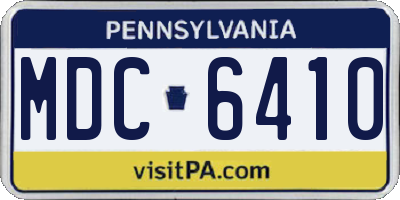 PA license plate MDC6410