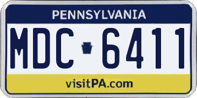 PA license plate MDC6411