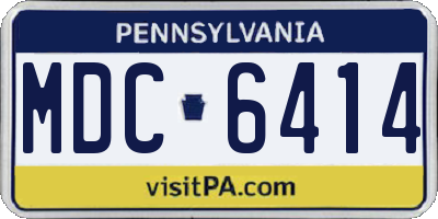 PA license plate MDC6414