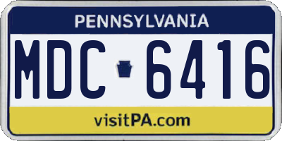 PA license plate MDC6416