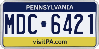 PA license plate MDC6421