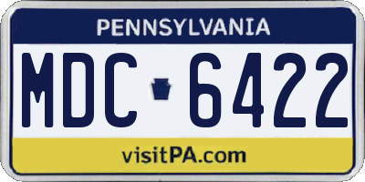 PA license plate MDC6422