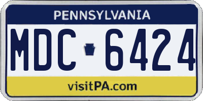 PA license plate MDC6424