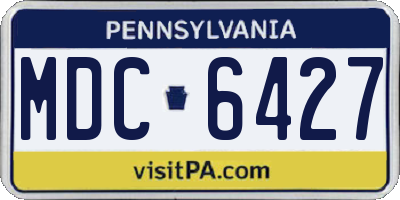 PA license plate MDC6427