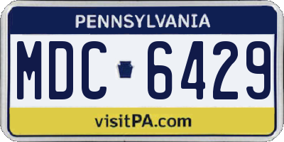 PA license plate MDC6429