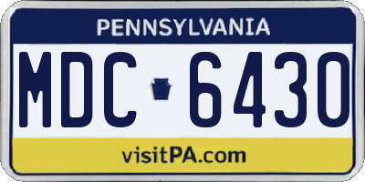 PA license plate MDC6430