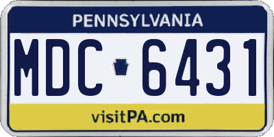 PA license plate MDC6431