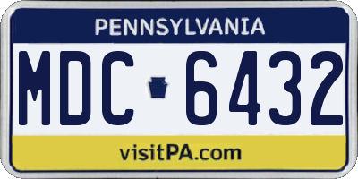 PA license plate MDC6432