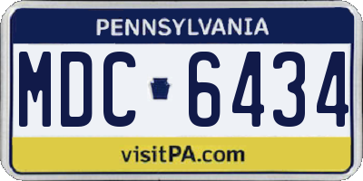 PA license plate MDC6434