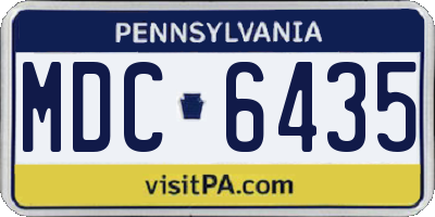 PA license plate MDC6435