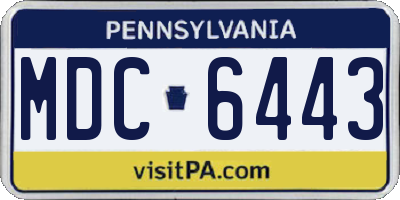 PA license plate MDC6443