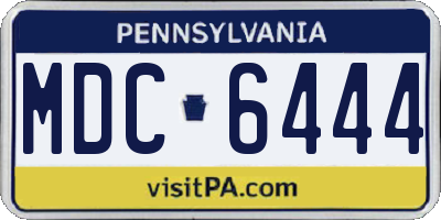PA license plate MDC6444