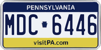 PA license plate MDC6446