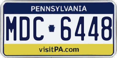 PA license plate MDC6448