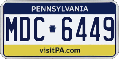 PA license plate MDC6449
