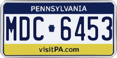 PA license plate MDC6453