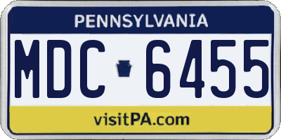 PA license plate MDC6455