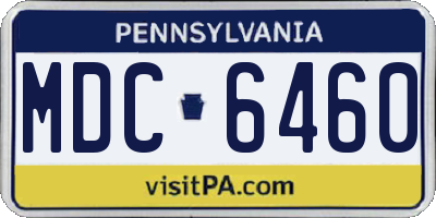 PA license plate MDC6460