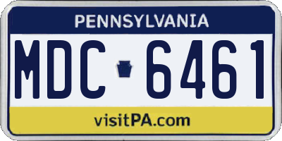 PA license plate MDC6461