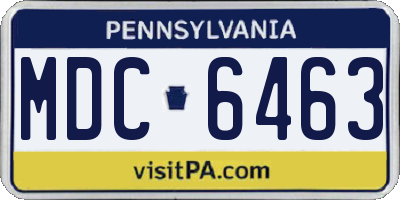 PA license plate MDC6463