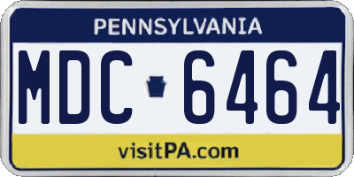 PA license plate MDC6464