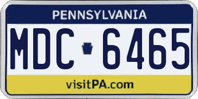 PA license plate MDC6465