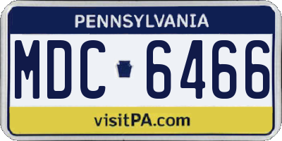 PA license plate MDC6466