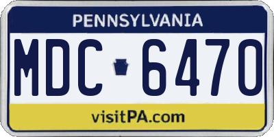 PA license plate MDC6470