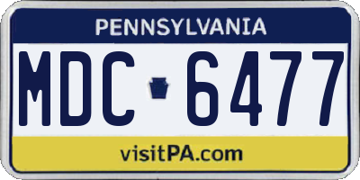 PA license plate MDC6477