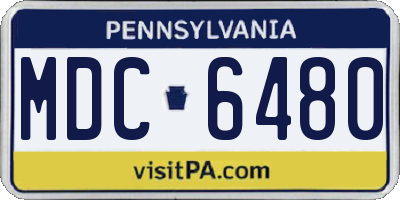 PA license plate MDC6480
