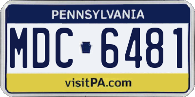 PA license plate MDC6481