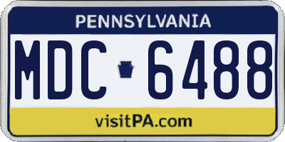 PA license plate MDC6488