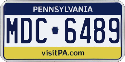 PA license plate MDC6489
