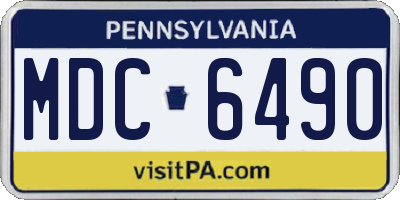 PA license plate MDC6490