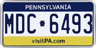 PA license plate MDC6493